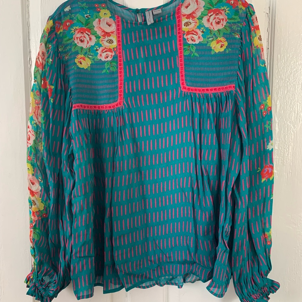 Anthropologie Bl^nk London Miranda Peasant Blouse